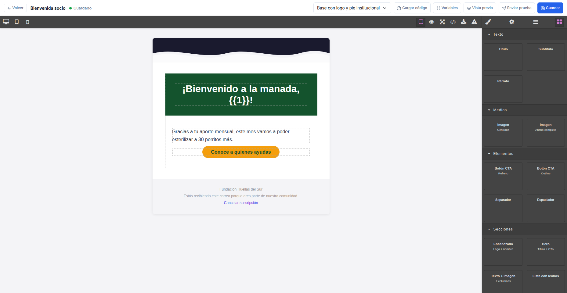 Editor de correos